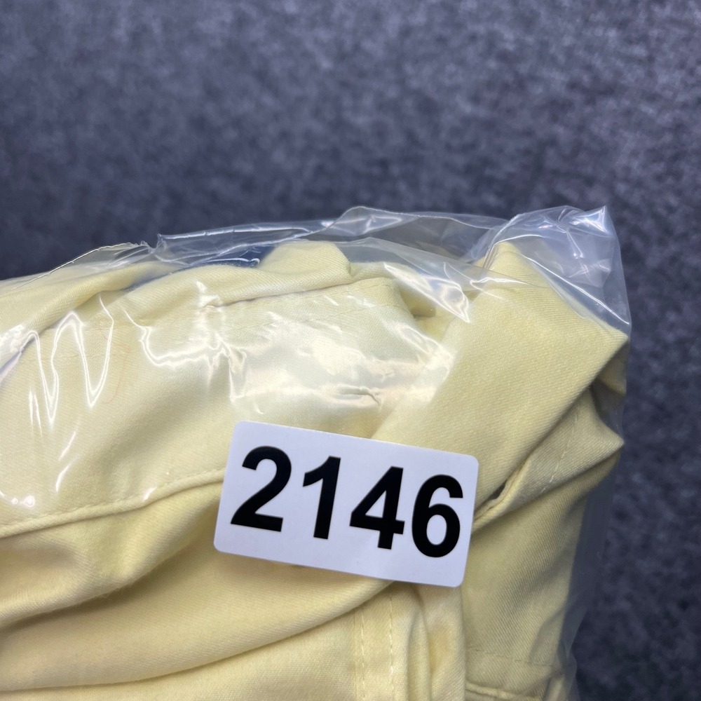 IZOD Dress Shirt Mens Large 16-16.5 32/33 Yellow All-Over Stretch Oeko Tex - Picture 16 of 16
